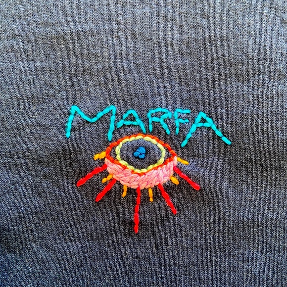 Vintage Embroidered MARFA Evil Eye Sweatshirt - Picture 2 of 6